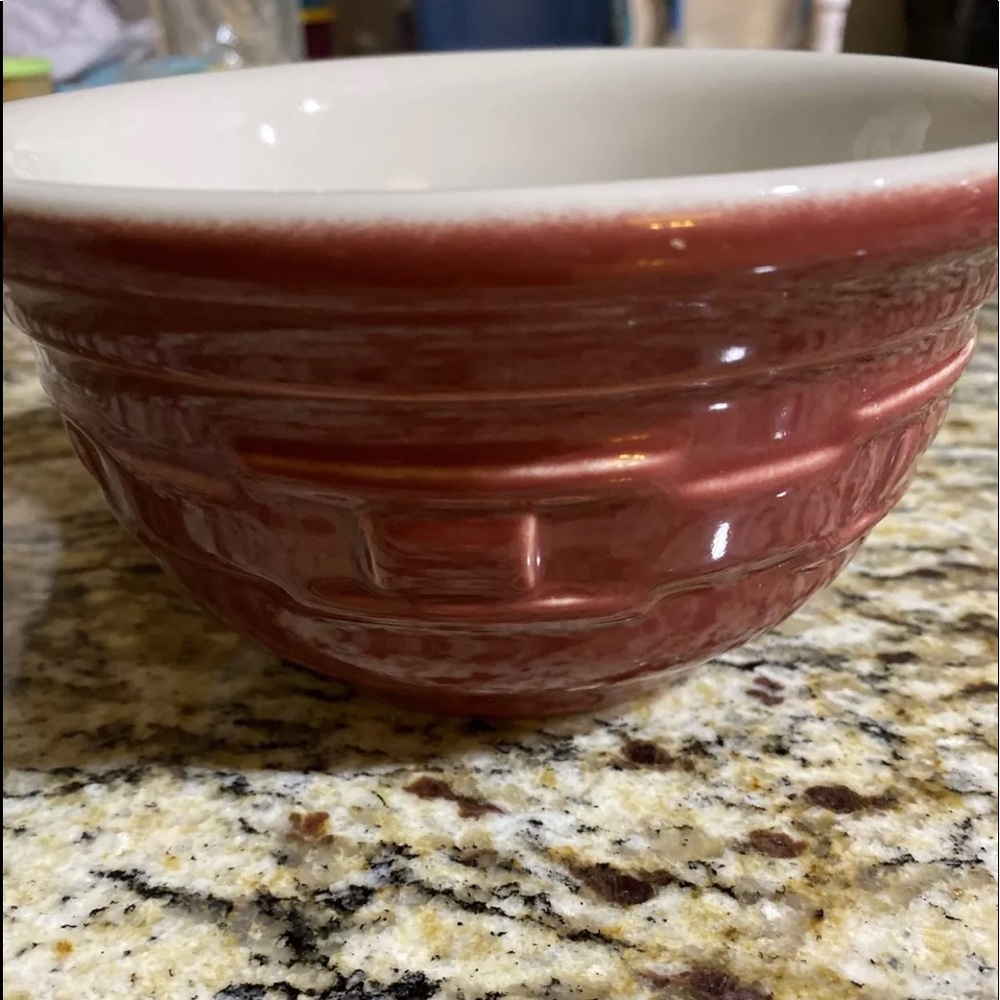 Longaberger Pottery small Mixing Bowl paprika New.